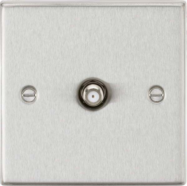 Knightsbridge MLA CS015BC SAT TV Outlet - Square Edge Brushed Chrome