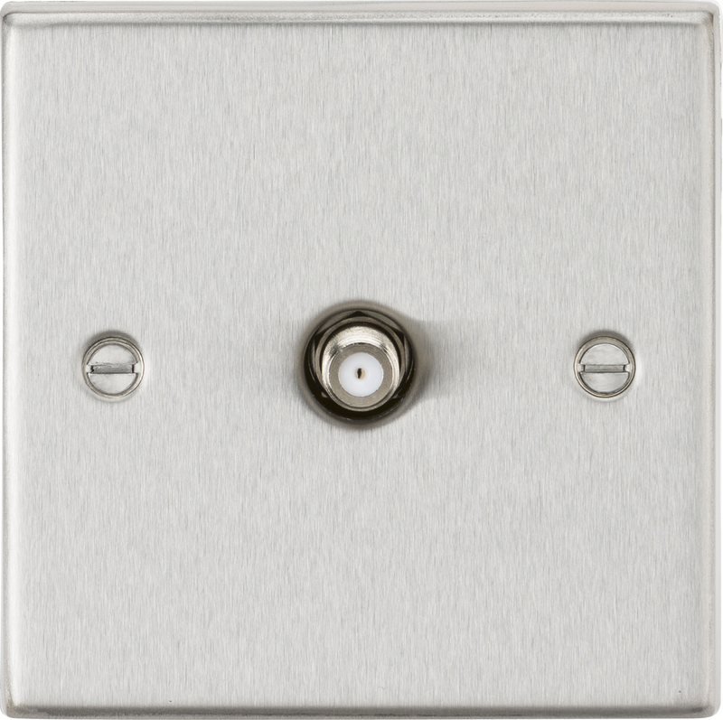 Knightsbridge MLA CS015BC SAT TV Outlet - Square Edge Brushed Chrome