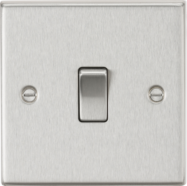 Knightsbridge MLA CS12BC 10AX 1G Intermediate Switch - Square Edge Brushed Chrome