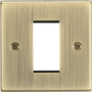 Knightsbridge MLA CS1GAB 1G Modular Faceplate - Square Edge Antique Brass