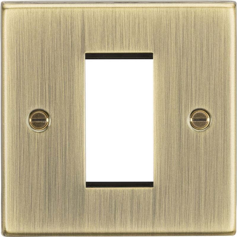 Knightsbridge MLA CS1GAB 1G Modular Faceplate - Square Edge Antique Brass