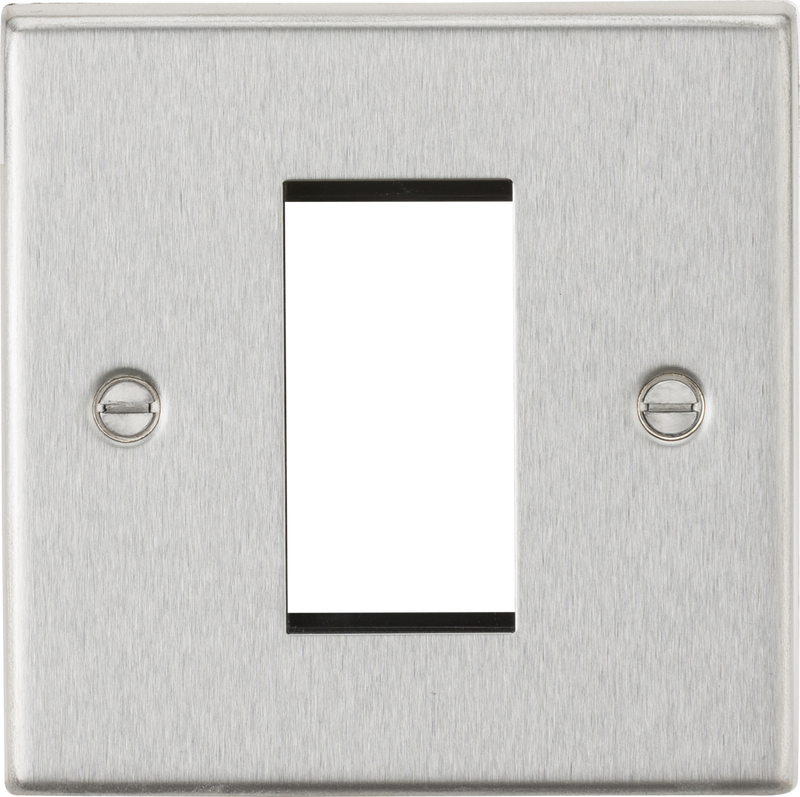 Knightsbridge MLA CS1GBC 1G Modular Faceplate - Square Edge Brushed Chrome