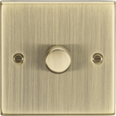 Knightsbridge MLA CS2191AB 1G 2-way 10-200W (5-150W LED) Intelligent Dimmer - Square Edge Antique Brass