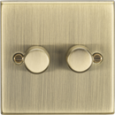 Knightsbridge MLA CS2192AB 2G 2-way Intelligent Dimmer - Square Edge Antique Brass (CS2182AB Alt)
