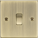 Knightsbridge MLA CS2AB 10AX 1G 2-Way Plate Switch - Square Edge Antique Brass