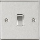 Knightsbridge MLA CS2BC 10AX 1G 2-Way Plate Switch - Square Edge Brushed Chrome