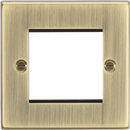 Knightsbridge MLA CS2GAB 2G Modular Faceplate - Square Edge Antique Brass