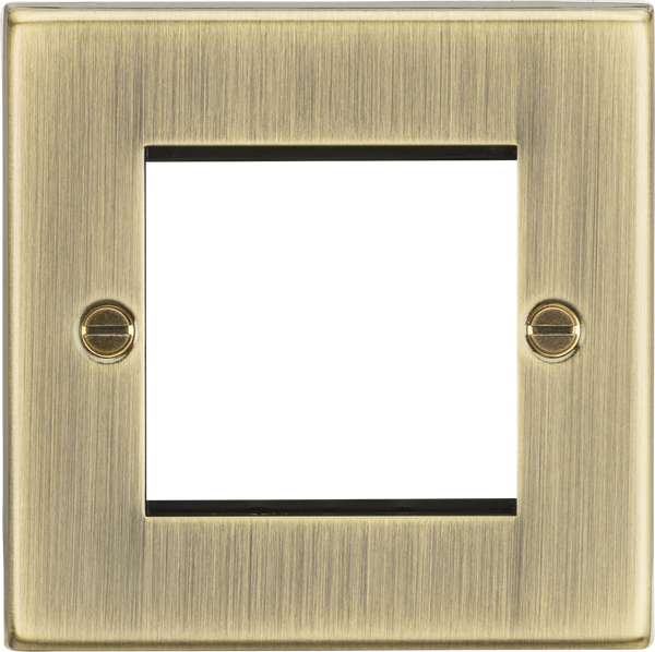 Knightsbridge MLA CS2GAB 2G Modular Faceplate - Square Edge Antique Brass