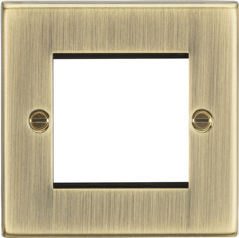 Knightsbridge MLA CS2GAB 2G Modular Faceplate - Square Edge Antique Brass