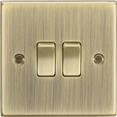 Knightsbridge MLA CS3AB 10AX 2G 2 Way Plate Switch - Square Edge Antique Brass