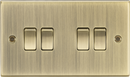 Knightsbridge MLA CS41AB 10AX 4G 2 Way Plate Switch - Square Edge Antique Brass