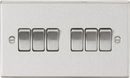 Knightsbridge MLA CS42BC 10AX 6G 2-Way Plate Switch - Square Edge Brushed Chrome