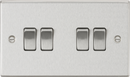 Knightsbridge MLA CS41BC 10AX 4G 2-Way Plate Switch - Square Edge Brushed Chrome