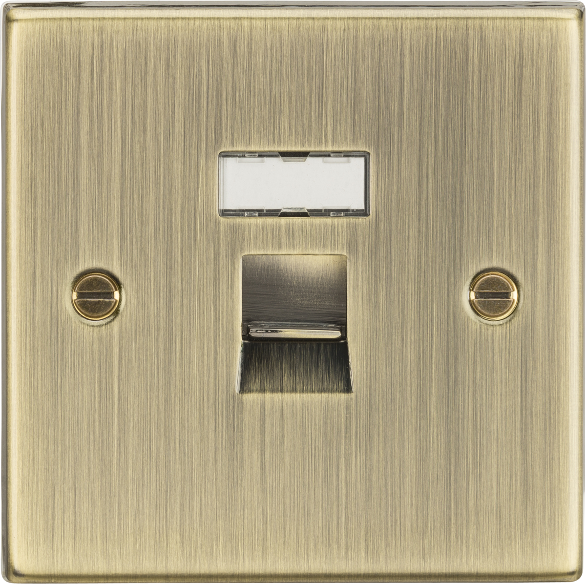 Knightsbridge MLA CS45AB RJ45 Network Outlet - Square Edge Antique Bra
