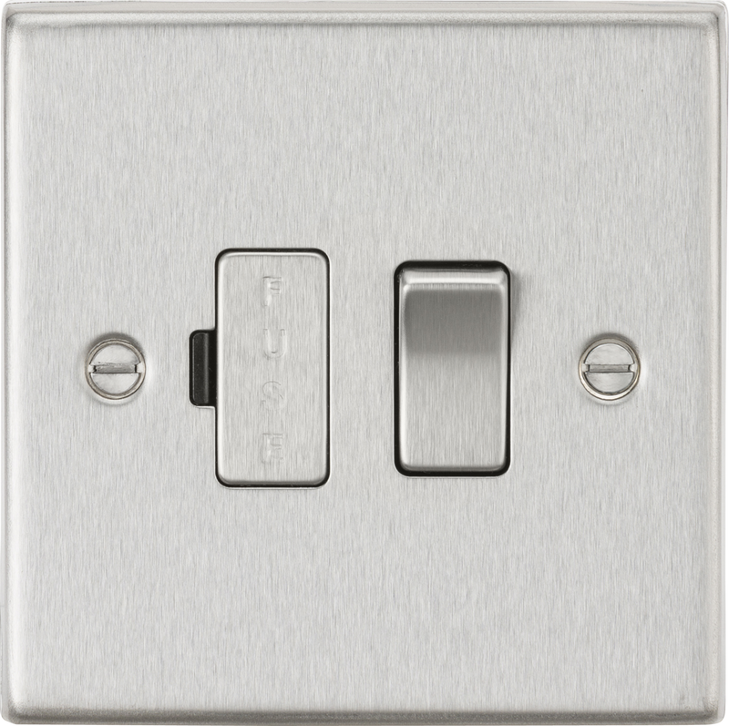 Knightsbridge MLA CS63BC 13A Switched Fused Spur Unit - Square Edge Brushed Chrome