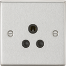 Knightsbridge MLA CS5ABC 5A Unswitched Socket - Square Edge Brushed Chrome Finish with Black Insert