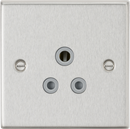 Knightsbridge MLA CS5ABCG 5A Unswitched Socket - Square Edge Brushed Chrome Finish with Grey Insert