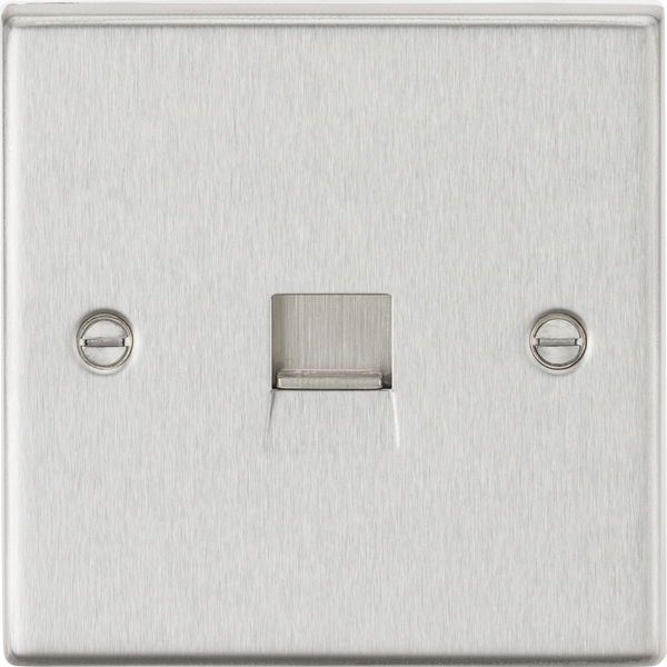 Knightsbridge MLA CS74BC Telephone Extension Outlet - Square Edge Brushed Chrome