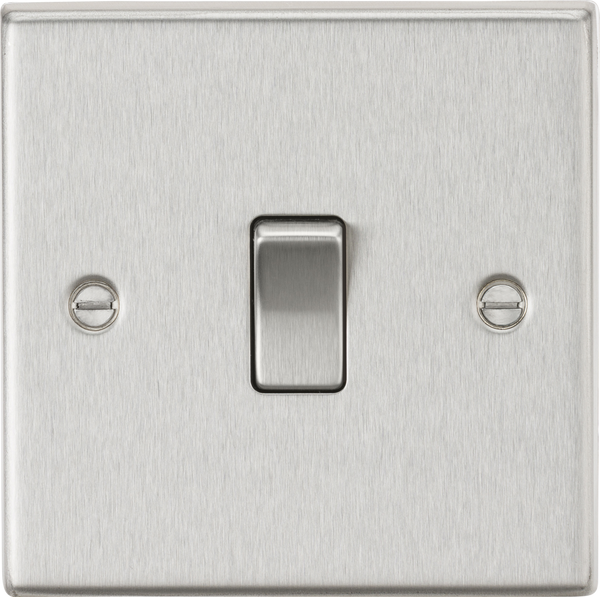 Knightsbridge MLA CS834BC 20A 1G DP Switch - Square Edge Brushed Chrome