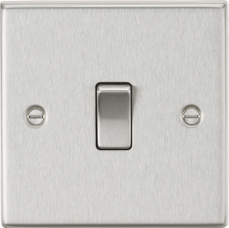 Knightsbridge MLA CS834BC 20A 1G DP Switch - Square Edge Brushed Chrome