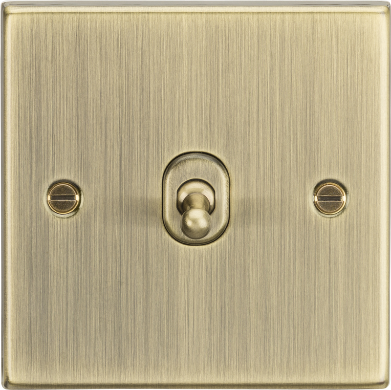 Knightsbridge MLA CSTOG12AB 10AX 1G Intermediate Toggle Switch - Square Edge Antique Brass