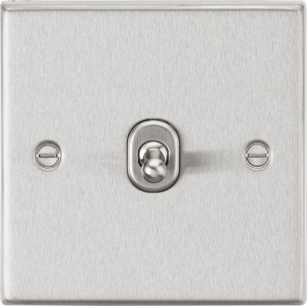 Knightsbridge MLA CSTOG1BC 10AX 1G 2-Way Toggle Switch - Square Edge Brushed Chrome Finish