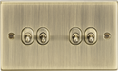 Knightsbridge MLA CSTOG4AB 10AX 4G 2 Way Toggle Switch - Square Edge Antique Brass
