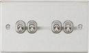 Knightsbridge MLA CSTOG4BC 10AX 4G 2-Way Toggle Switch - Square Edge Brushed Chrome Finish