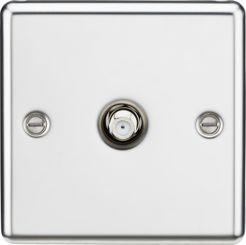 Knightsbridge MLA CL015PC SAT TV Outlet - Rounded Edge Polished Chrome