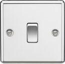 Knightsbridge MLA CL2PC 10AX 1G 2 Way Plate Switch - Rounded Edge Polished Chrome
