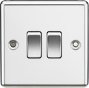 Knightsbridge MLA CL3PC 10AX 2G 2 Way Plate Switch - Rounded Edge Polished Chrome