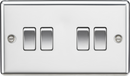Knightsbridge MLA CL41PC 10AX 4G 2 Way Plate Switch - Rounded Edge Polished Chrome