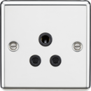 Knightsbridge MLA CL5APC 5A Unswitched Socket - Rounded Edge Polished Chrome Finish with Black Insert