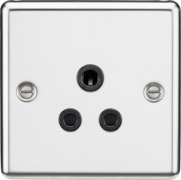 Knightsbridge MLA CL5APC 5A Unswitched Socket - Rounded Edge Polished Chrome Finish with Black Insert