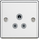 Knightsbridge MLA CL5APCG 5A Unswitched Socket - Rounded Edge Polished Chrome Finish with Grey Insert