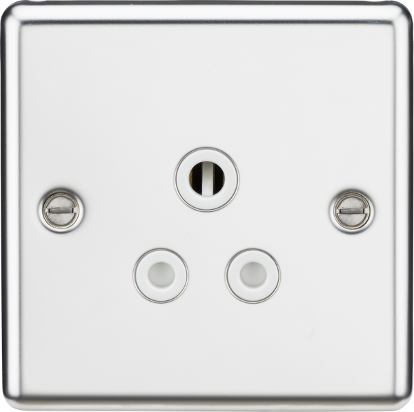 Knightsbridge MLA CL5APCW 5A Unswitched Socket - Rounded Edge Polished Chrome Finish with White Insert