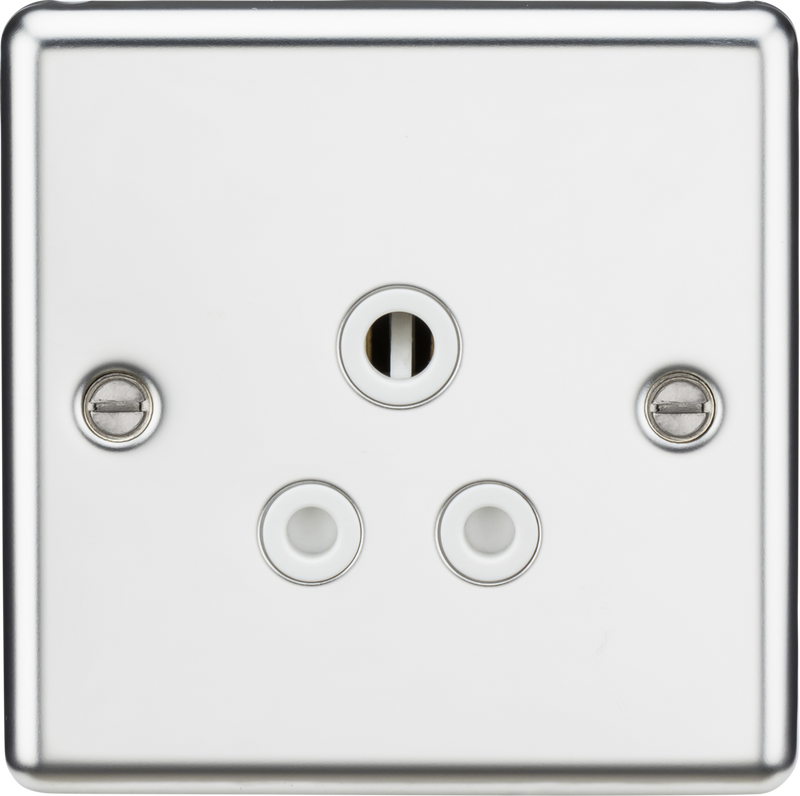 Knightsbridge MLA CL5APCW 5A Unswitched Socket - Rounded Edge Polished Chrome Finish with White Insert