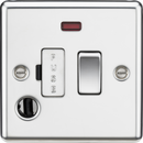 Knightsbridge MLA CL63FPC 13A Switched Fused Spur Unit with Neon & Flex Outlet - Rounded Edge Polished Chrome