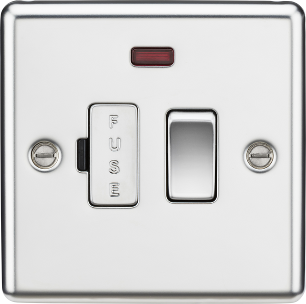 Knightsbridge MLA CL63NPC 13A Switched Fused Spur Unit with Neon - Rounded Edge Polished Chrome