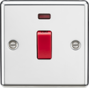 Knightsbridge MLA CL81NPC 45A DP Switch with Neon (single size) - Rounded Edge Polished Chrome