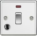 Knightsbridge MLA CL834FPC 20A 1G DP Switch with Neon & Flex Outlet - Rounded Edge Polished Chrome