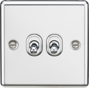 Knightsbridge MLA CLTOG2PC 10AX 2G 2 Way Toggle Switch - Rounded Polished Chrome Finish
