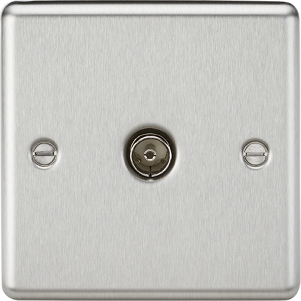 Knightsbridge MLA CL010BC TV Outlet (non-isolated) - Rounded Edge Brushed Chrome