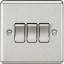 Knightsbridge MLA CL4BC 10AX 3G 2 Way Plate Switch - Rounded Edge Brushed Chrome