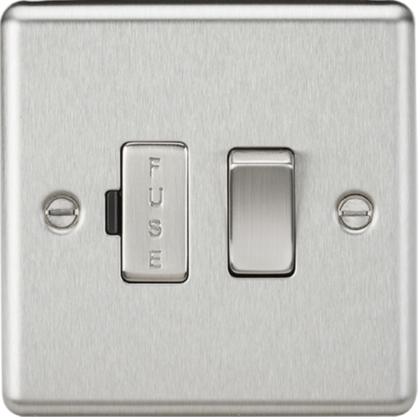 Knightsbridge MLA CL63BC 13A Switched Fused Spur Unit - Rounded Edge Brushed Chrome