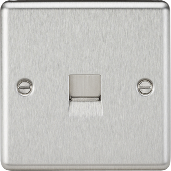 Knightsbridge MLA CL74BC Telephone Extension Outlet - Rounded Edge Brushed Chrome