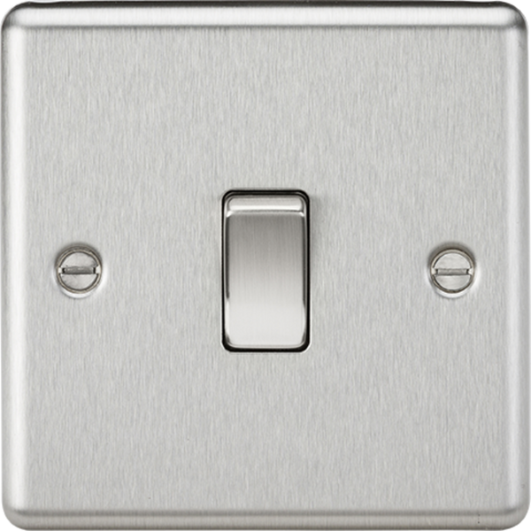 Knightsbridge MLA CL834BC 20A 1G DP Switch - Rounded Edge Brushed Chrome