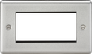 Knightsbridge MLA CL4GBC 4G Modular Faceplate - Rounded Edge Brushed Chrome