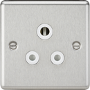 Knightsbridge MLA CL5ABCW 5A Unswitched Socket - Rounded Edge Brushed Chrome Finish with White Insert