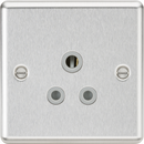 Knightsbridge MLA CL5ABCG 5A Unswitched Socket - Rounded Edge Brushed Chrome Finish with Grey Insert
